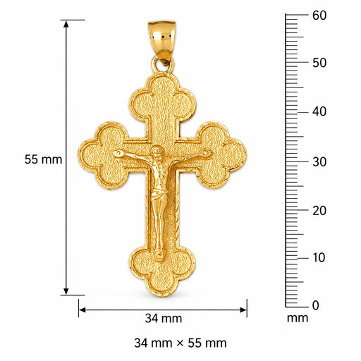 Jesus Christ on Cross Charm Pendant 14k Gold (8.2 Grams) Yellow Gold 14k