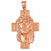 Jesus Christ on Cross Charm Pendant 14k Gold (9.5 Grams) Rose Gold 14k