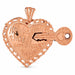 Key To My Heart Charm Pendant 14k Gold (8.2 Grams) Rose Gold 14k