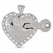 Key To My Heart Charm Pendant 14k Gold (8.2 Grams) White Gold 14k