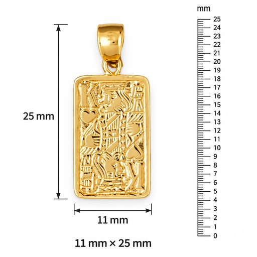 King Heart Charm Pendant 14k Gold (2.1 Grams) Yellow Gold 14k