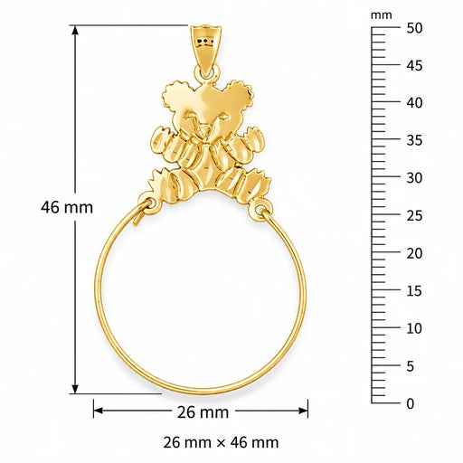 Koala Charm Holder Charm Pendant 14k Gold Yellow Gold 14k