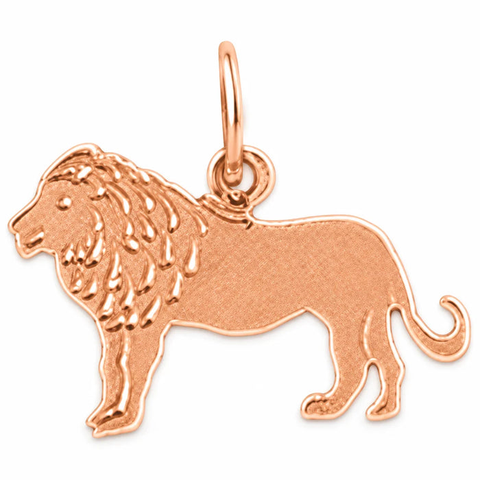 Lion Charm Pendant 14k Gold (0.5 Grams) Rose Gold 14k
