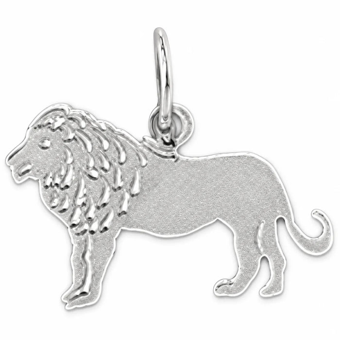 Lion Charm Pendant 14k Gold (0.5 Grams) White Gold 14k
