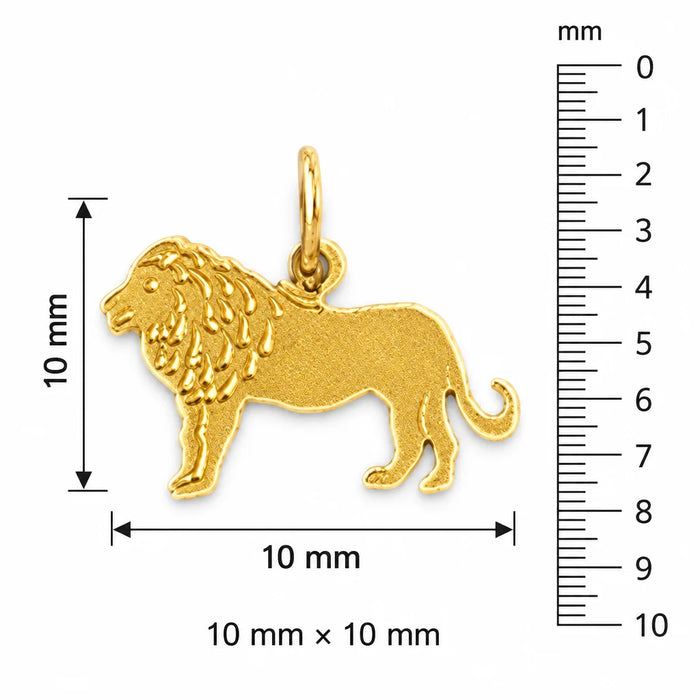 Lion Charm Pendant 14k Gold (0.5 Grams) Yellow Gold 14k