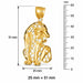 Lion Charm Pendant 14k Gold (12.9 Grams) Yellow Gold 14k