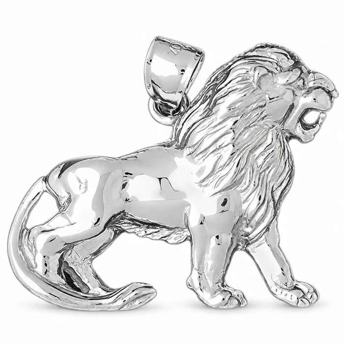 Lion Charm Pendant 14k Gold (9.7 Grams) White Gold 14k