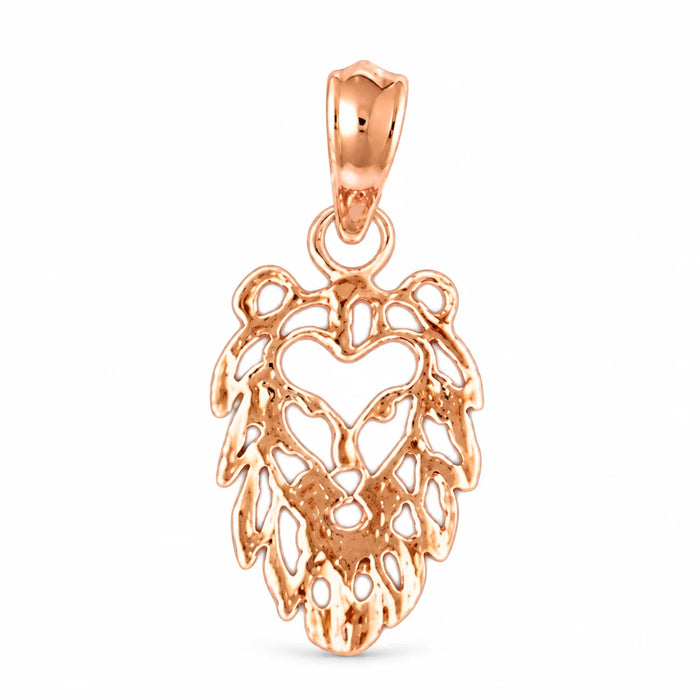 Lion Head Charm Pendant 14k Gold (0.7 Grams) Rose Gold 14k