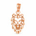 Lion Head Charm Pendant 14k Gold (0.7 Grams) Rose Gold 14k