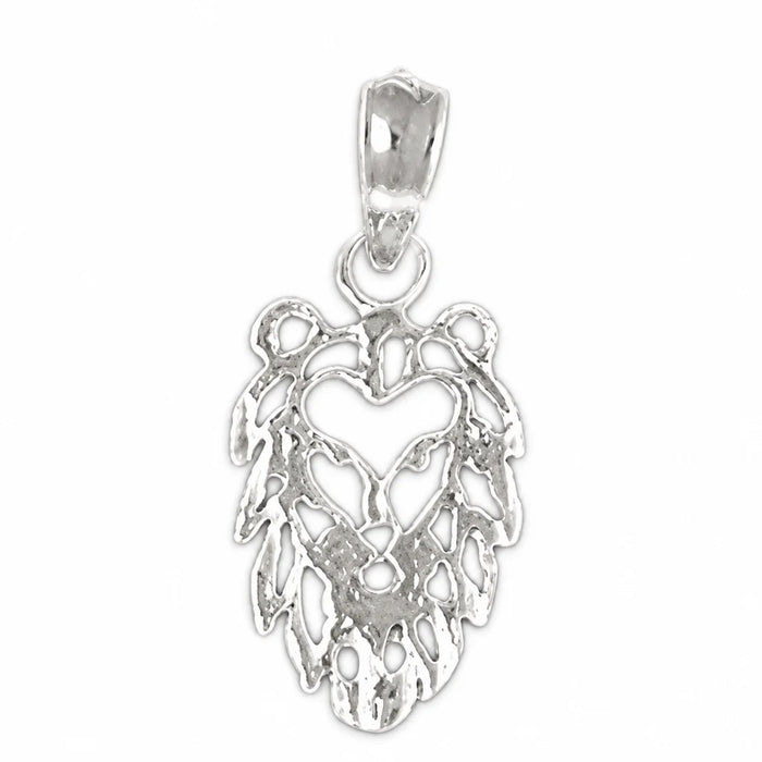 Lion Head Charm Pendant 14k Gold (0.7 Grams) White Gold 14k