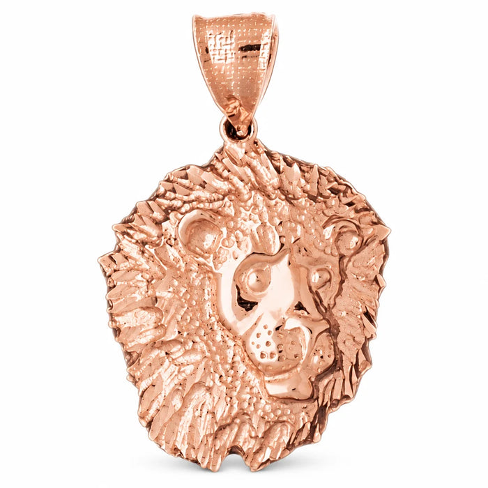 Lion Head Charm Pendant 14k Gold (11.2 Grams) Rose Gold 14k