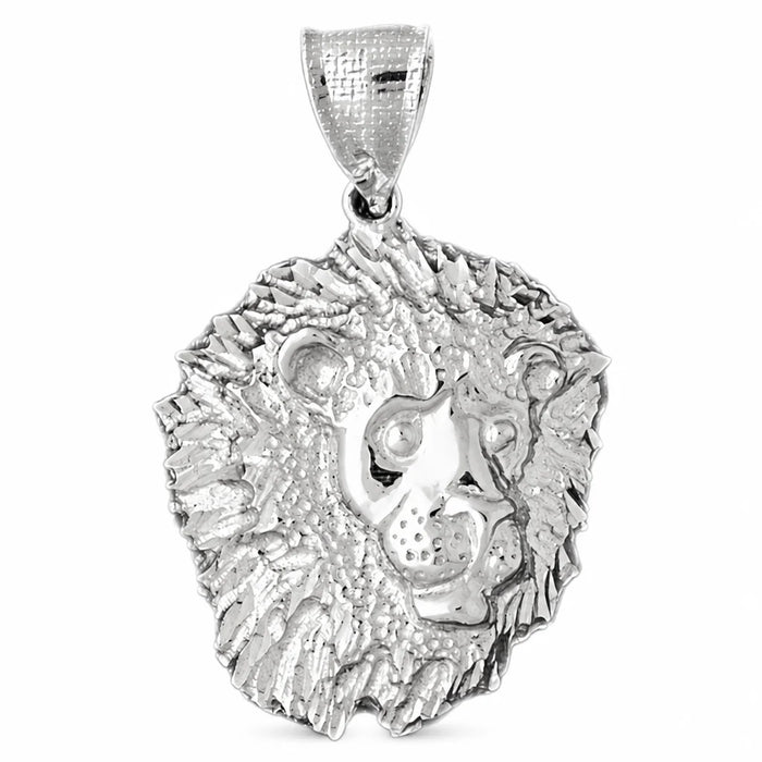 Lion Head Charm Pendant 14k Gold (11.2 Grams) White Gold 14k