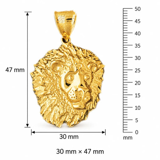 Lion Head Charm Pendant 14k Gold (11.2 Grams) Yellow Gold 14k