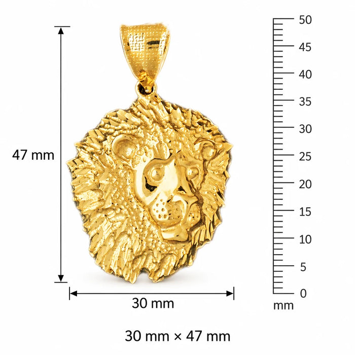 Lion Head Charm Pendant 14k Gold (11.2 Grams) Yellow Gold 14k