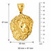 Lion Head Charm Pendant 14k Gold (11.2 Grams) Yellow Gold 14k