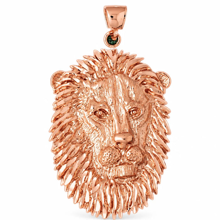 Lion Head Charm Pendant 14k Gold (11.4 Grams) Rose Gold 14k