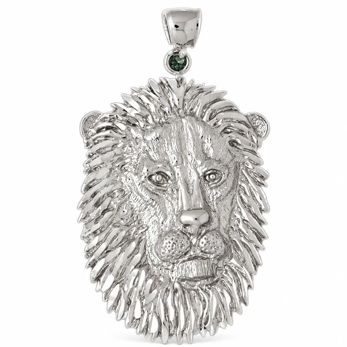 Lion Head Charm Pendant 14k Gold (11.4 Grams) White Gold 14k