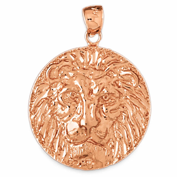 Lion Head Charm Pendant 14k Gold (4.4 Grams) Rose Gold 14k