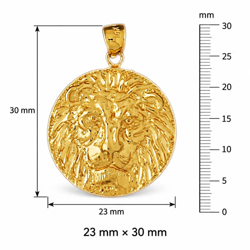 Lion Head Charm Pendant 14k Gold (4.4 Grams) Yellow Gold 14k