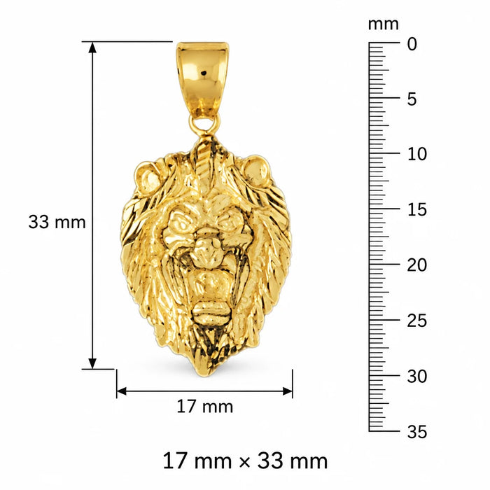 Lion Head Charm Pendant 14k Gold (5.5 Grams) Yellow Gold 14k