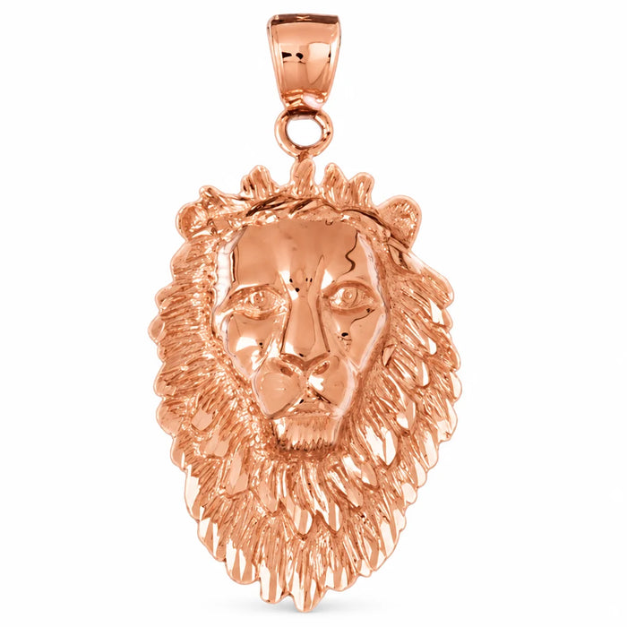 Lion Head Charm Pendant 14k Gold (8.5 Grams) Rose Gold 14k