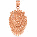 Lion Head Charm Pendant 14k Gold (8.5 Grams) Rose Gold 14k