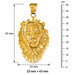 Lion Head Charm Pendant 14k Gold (8.5 Grams) Yellow Gold 14k