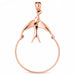 Love Bird Charm Holder Charm Pendant 14k Gold (2.1 Grams) Rose Gold 14k