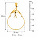 Love Bird Charm Holder Charm Pendant 14k Gold (2.1 Grams) Yellow Gold 14k