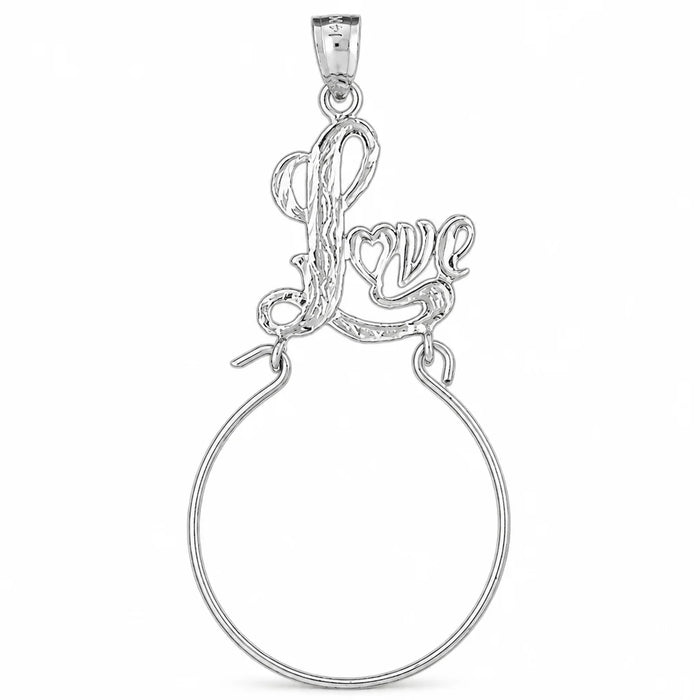 Love Charm Holder Charm Pendant 14k Gold White Gold 14k