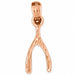 Lucky Wishbone Charm Pendant 14k White Gold Rose Gold 14k