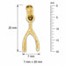 14K Yellow Gold variant – Lucky Wishbone Charm Pendant 14k White Gold – dimensions and size guide