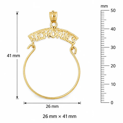 Memories Charm Holder Charm Pendant 14k Gold Yellow Gold 14k