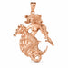Mermaid Charm Pendant 14k White Gold Rose Gold 14k