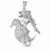 Mermaid Charm Pendant 14k White Gold White Gold 14k