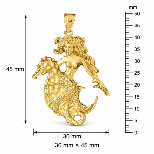 Mermaid Charm Pendant 14k White Gold Yellow Gold 14k