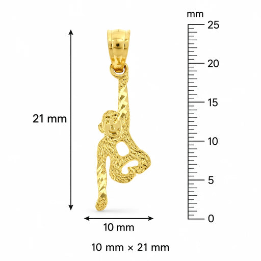 Monkey Charm Pendant 14k Gold (0.7 Grams) Yellow Gold 14k
