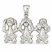 Monkeys Charm Pendant 14k Gold (11.6 Grams) White Gold 14k