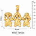 Monkeys Charm Pendant 14k Gold (11.6 Grams) Yellow Gold 14k