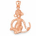 Monkey Charm Pendant 14k Gold (7 Grams) Rose Gold 14k