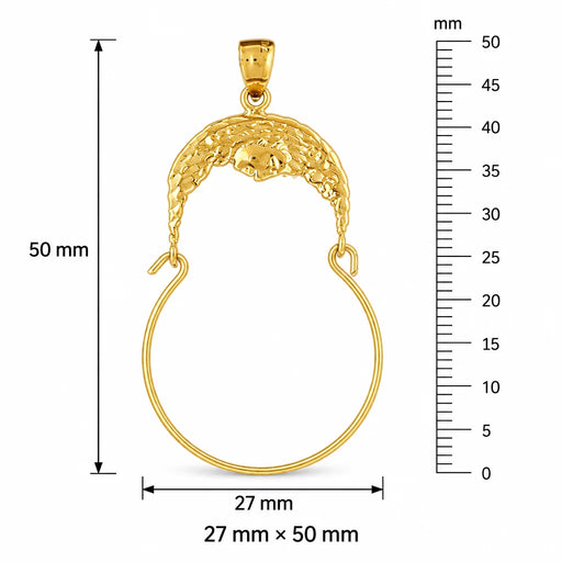 Moon Charm Holder Charm Pendant 14k Gold Yellow Gold 14k