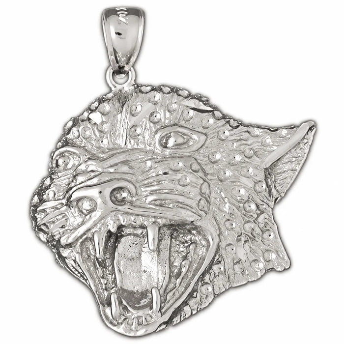 Panther Head Pendant 14k Gold White Gold 14k