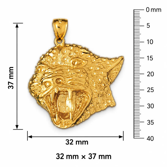 Panther Head Pendant 14k Gold Yellow Gold 14k