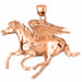 Pegasus Horse Charm Pendant 14k Gold Rose Gold 14k