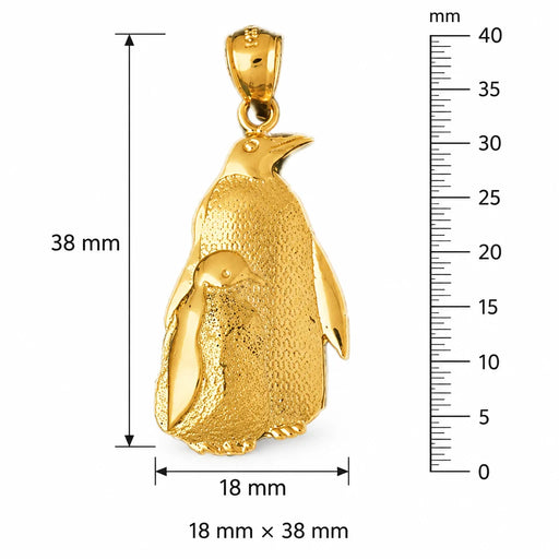 Penguin Charm Pendant 14k Gold Yellow Gold 14k