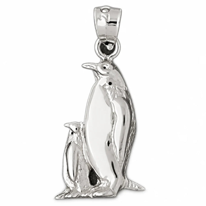 Penguins Charm Pendant 14k Gold (1.8 Grams) White Gold 14k
