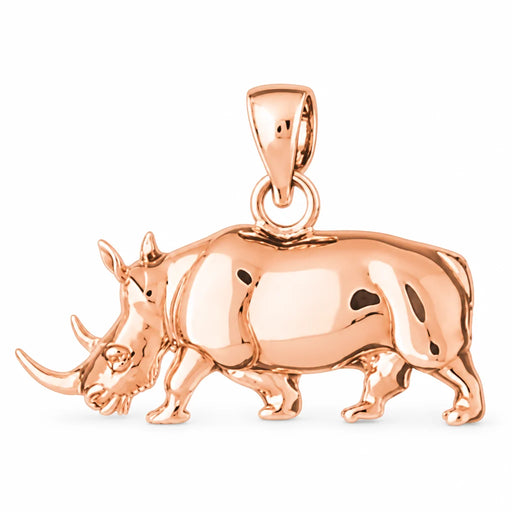 Rhino Charm Pendant 14k Gold Rose Gold 14k
