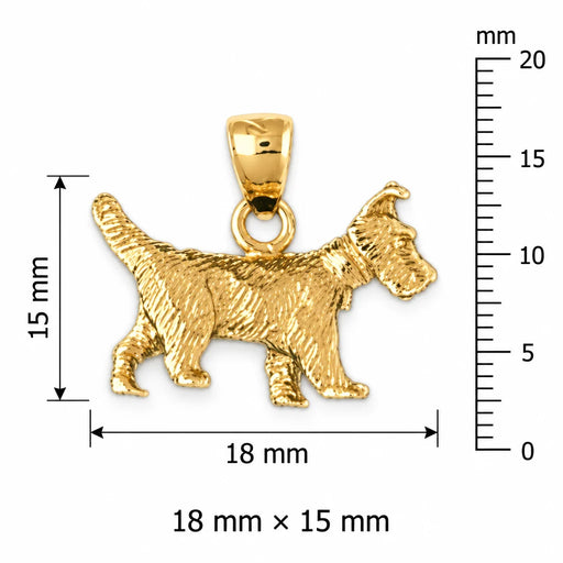 Schnauzer Dog Charm Pendant 14k Gold (3.2 Grams) Yellow Gold 14k