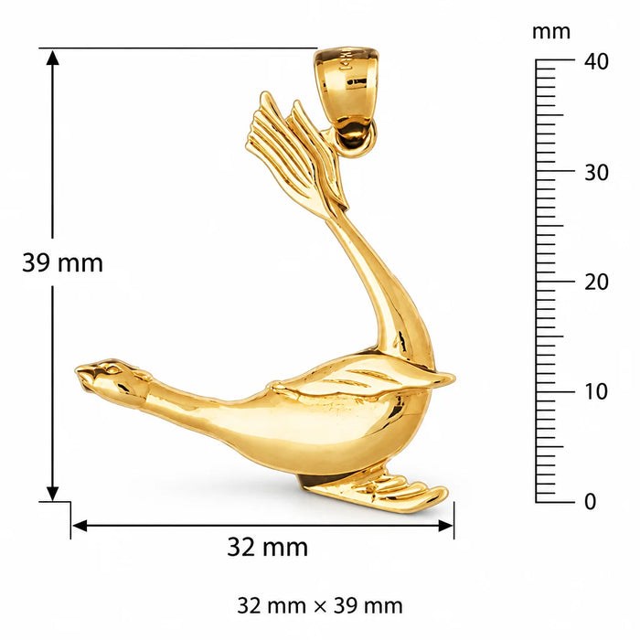 Seal Charm Pendant 14k Gold Yellow Gold 14k