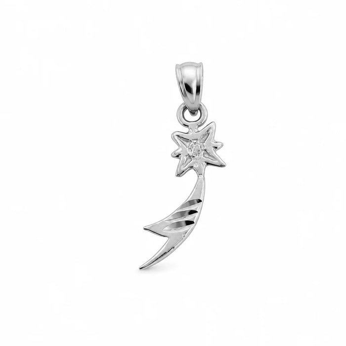 Shooting Star Charm Pendant 14k White Gold (0.6 Grams) White Gold 14k